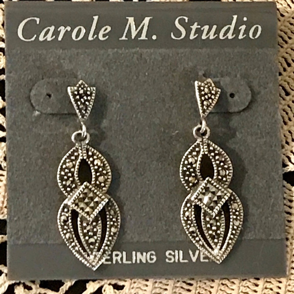 New Carole M. Studio Marcasite pierced earrings